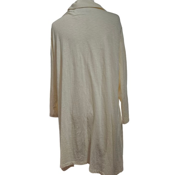 Soft Surroundings Petites Danielle Button Top Womens Sz 2X‎ Cream Sharkbite Hem - Picture 4 of 11